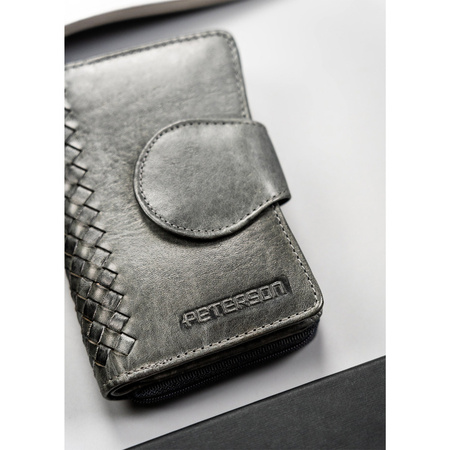 Stilvolle Damen Geldbörse aus grauem Farbverlauf-Leder – Peterson