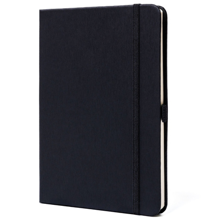 Schwarzes Notizbuch im B6-Format, liniert, mit Gummibandverschluss - Peterson