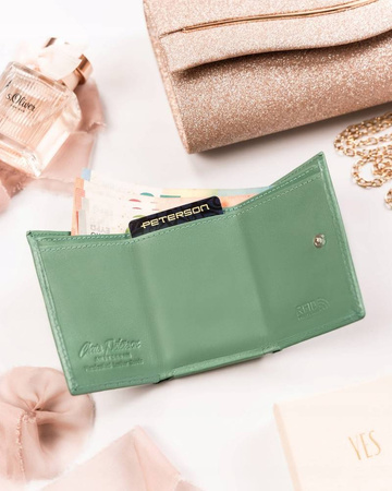 Kleine, waagerechte Damen Geldbörse mit Druckknopf – Peterson