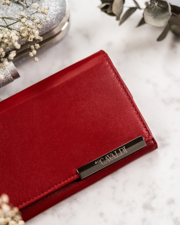 Große Damen Geldbörse aus Leder mit Druckknopf – 4U Cavaldi