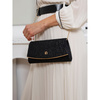 Elegante schwarze Damen Clutch mit Raffung aus Synthetik – Rovicky