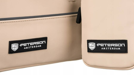 Robuster City Rucksack aus Synthetikmaterial mit Etui im Set – Peterson