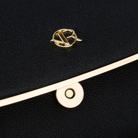 Schwarze Damen-Clutch aus Öko-Leder, mit Magnetverschluss – Rovicky