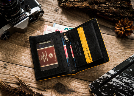 Herren Geldbörse aus Echtleder mit Kontrastnähten – Peterson