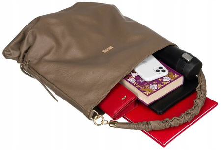 Damen Shopper Tasche aus Echtleder im Beutelstil – Peterson