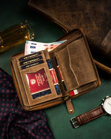 Geräumige Herren Geldbörse aus Leder mit RFID-Schutz – Peterson