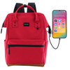 Roter Damen Stadtrucksack mit USB-Anschluss – Himawari