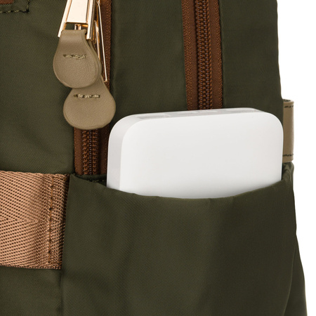 Damen-Rucksack aus Nylon in grüner Farbe mit Reißverschluss - Peterson