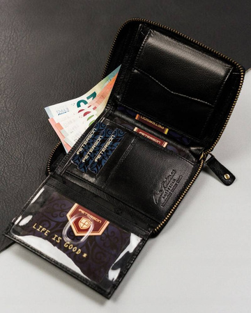 Große Herren Geldbörse aus Leder mit Reißverschluss – Peterson