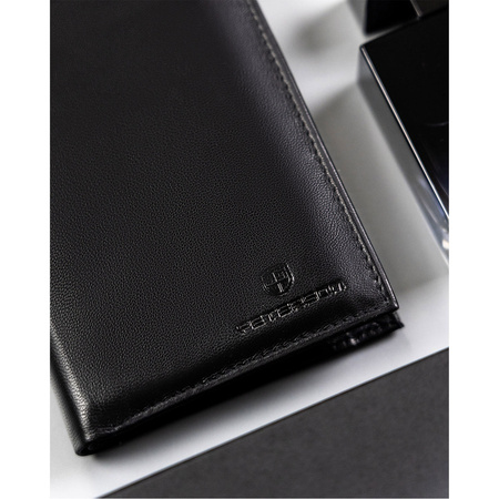 Herren Geldbörse aus Leder als Geschenk mit Schlüsselanhänger und Survival-Karte – Peterson