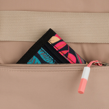 Jugendlicher Schulrucksack aus Polyester in Beige-Rosa mit Laptopfach – Peterson