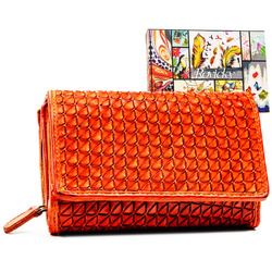 Leder Damen Geldbörse mit Struktur und Kartenfächern – Rovicky