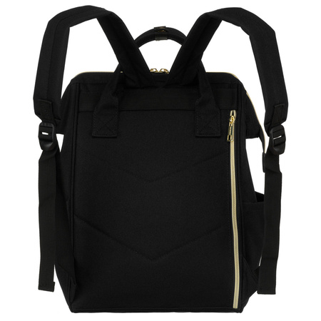 Großer Damen Rucksack in Schwarz mit Laptopfach aus Polyester – Peterson