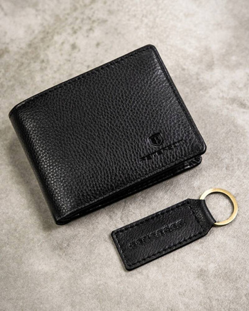 Geschenkset: kleine Herren Geldbörse aus Leder und Schlüsselanhänger – Peterson