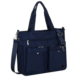 Geräumige Damen-Handtasche mit Laptopfach aus Polyester in Marineblau – Peterson