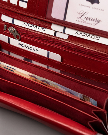 Große Damen Geldbörse aus Leder mit Druckknopf – 4U Cavaldi