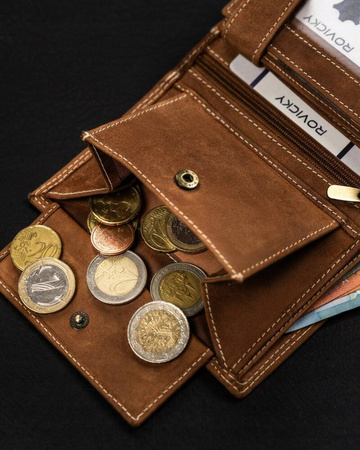 Große, hochformatige Herren-Geldbörse aus Naturleder – Always Wild