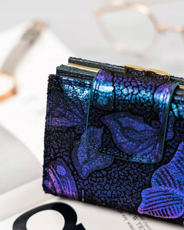 Kleine Damen-Geldbörse aus Leder mit Druckknopf - Peterson