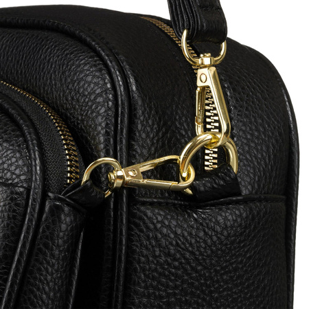 Schwarze Damen Tasche und Bauchtasche mit Gurt – Rovicky