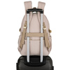 Beiger, modischer Schulrucksack aus Polyester, aufgehängt an verstellbaren Schultergurten – Peterson