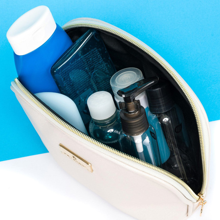 Kleine Kosmetiktasche in Creme für unterwegs – Peterson