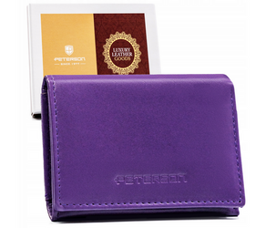 Kleine, waagerechte Damen Geldbörse mit Druckknopf – Peterson