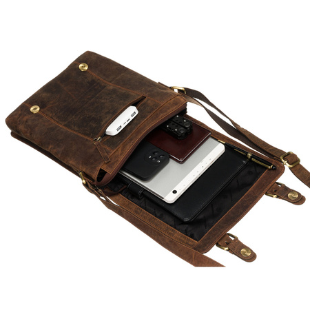 Herren-Tasche aus Naturleder in brauner Farbe - Peterson