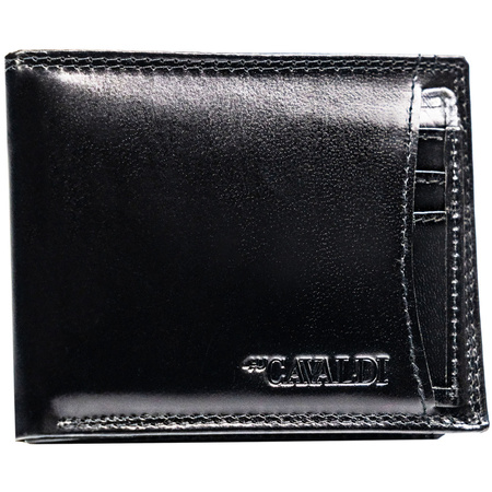 Kartenetui klein querformat schwarz aus Leder – 4U Cavaldi