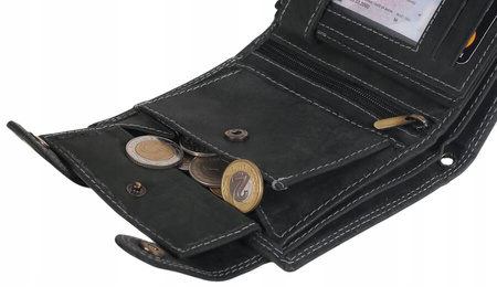 Attraktive Herren Geldbörse aus Leder mit Messingkette – Always Wild