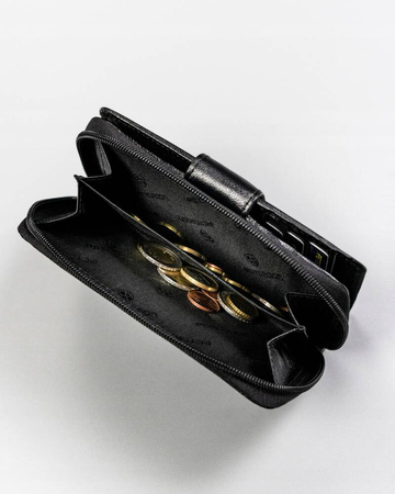 Großer Damen Geldbörse mit Druckknopf aus Leder – Peterson