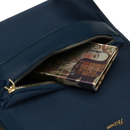 Zweifach unterteiltes, marineblaues Damen-Rucksack aus Polyester - Peterson