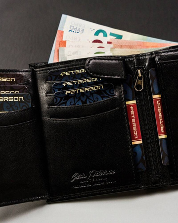 Große Herren Geldbörse aus Leder ohne äußeren Verschluss – Peterson