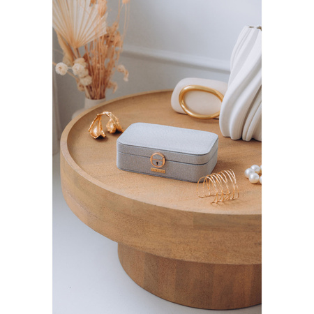 Graue, elegante Schmuckschatulle mit Schlüsselverschluss – Peterson