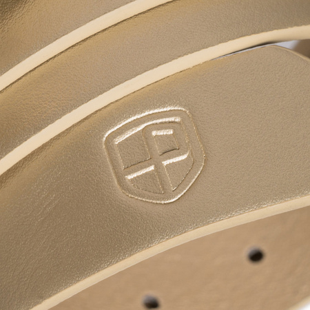 Beiger Damen-Gürtel aus Öko-Leder mit silberner, klassischer Schnalle - Peterson