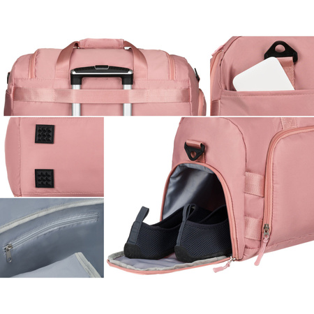 Rosa Wochenend-Reisetasche mit seitlichem Schuhfach – Peterson