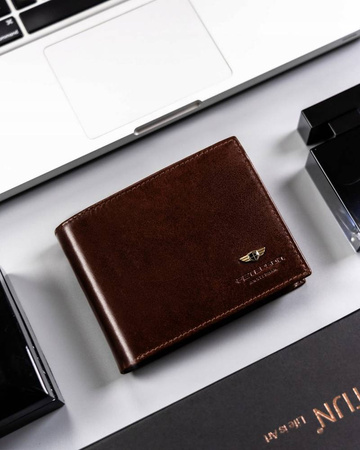 Große Herren-Geldbörse aus Leder ohne Verschluss – Peterson