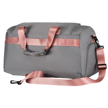 Wochenend-Reisetasche in Grau-Rosa mit Koffergurt – Peterson