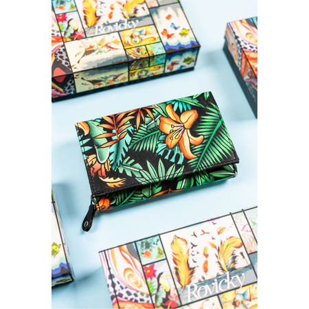 Geräumige Damen Geldbörse aus Leder mit Druckknopf – Rovicky