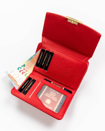 Elegante Damen-Geldbörse aus Öko-Leder mit Druckknopfverschluss – Peterson