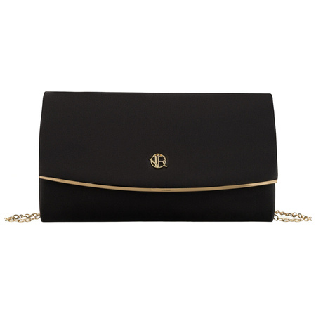 Schwarze, elegante Damenhandtasche aus synthetischem Stoff mit einer Innentasche – Rovicky