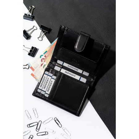 Kompakte Herren Geldbörse für Karten aus Echtleder – Rovicky