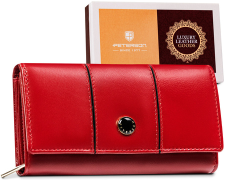 Damen Geldbörse aus Leder mit Druckknopf – Peterson