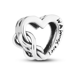 Silberner Charm Herz mit Unendlichkeitszeichen für Modulararmband – Peterson