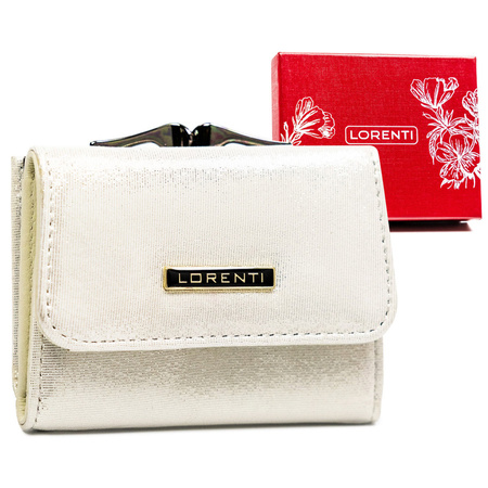Elegante, kleine Damen Geldbörse mit Bügel- und Druckknopf – Lorenti