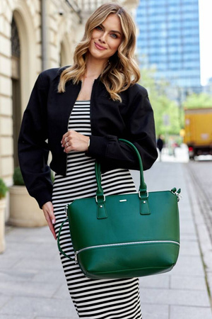 Stilvolle Damen Shopper aus Öko-Leder mit abnehmbarem Riemen – Rovicky