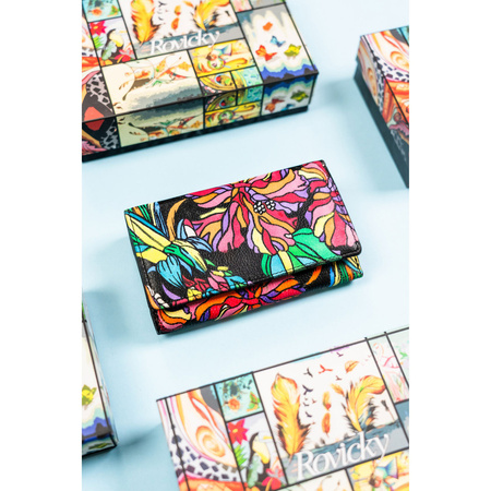 Große Damen Geldbörse mit Druckknopf aus echtem Leder – Rovicky