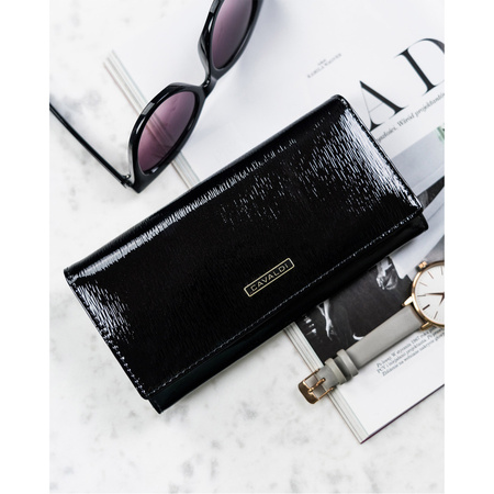 Große Damen Geldbörse aus echtem Leder mit Druckknopf – 4U Cavaldi