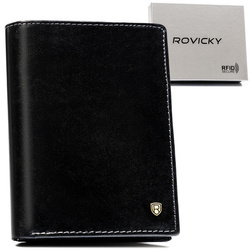 Herren Geldbörse aus Leder für Dokumente mit RFID – Rovicky