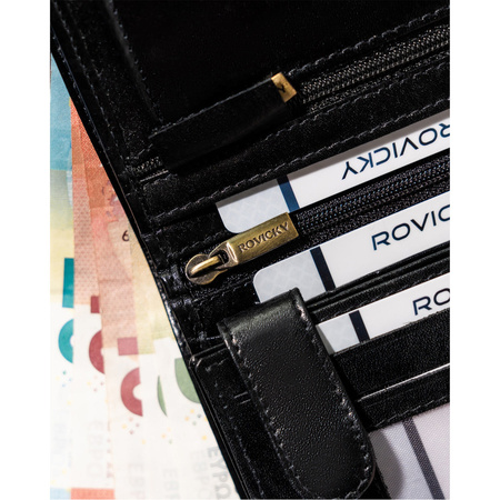 Herren Geldbörse aus Leder mit Druckknopf – Rovicky