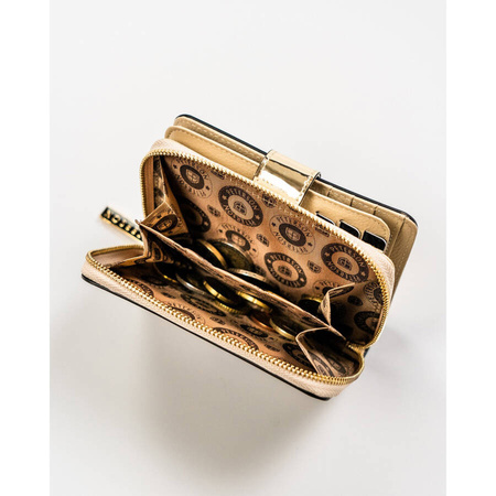 Elegante, kleine Damen Geldbörse in Gold aus echtem Leder – Peterson